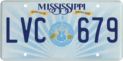 MS license plate LVC679