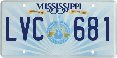 MS license plate LVC681
