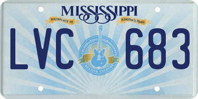 MS license plate LVC683