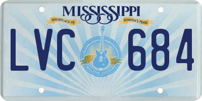 MS license plate LVC684