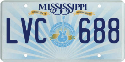 MS license plate LVC688