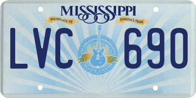 MS license plate LVC690
