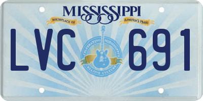 MS license plate LVC691
