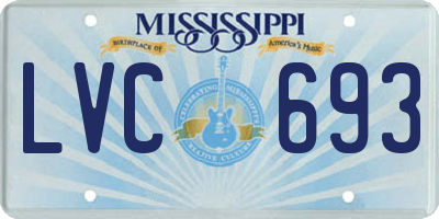 MS license plate LVC693