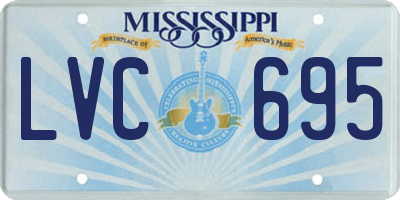 MS license plate LVC695