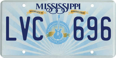 MS license plate LVC696