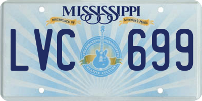 MS license plate LVC699