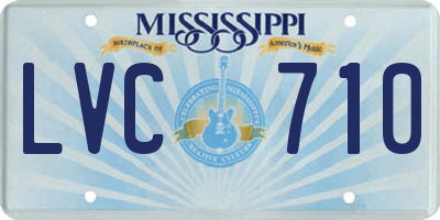MS license plate LVC710