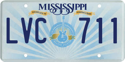 MS license plate LVC711