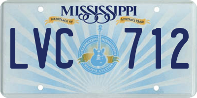 MS license plate LVC712