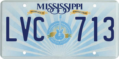 MS license plate LVC713