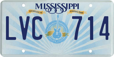 MS license plate LVC714