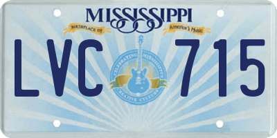 MS license plate LVC715