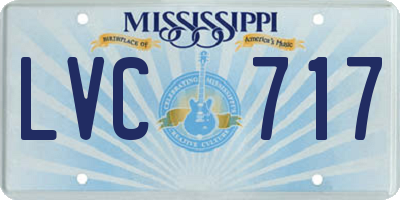 MS license plate LVC717