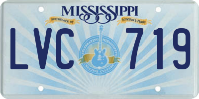 MS license plate LVC719