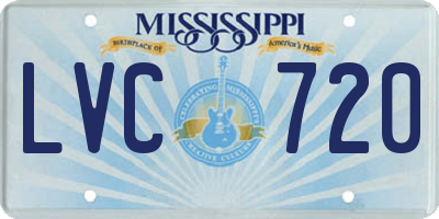 MS license plate LVC720