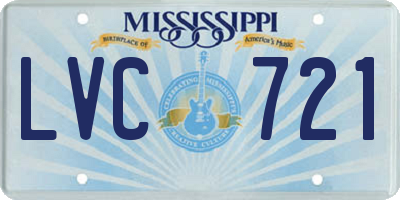 MS license plate LVC721