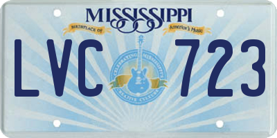MS license plate LVC723