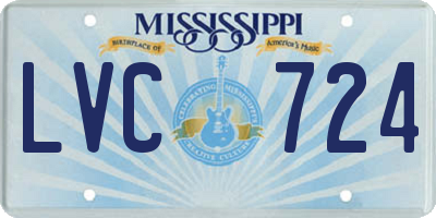 MS license plate LVC724