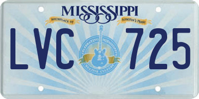 MS license plate LVC725