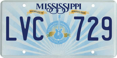 MS license plate LVC729