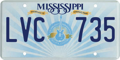 MS license plate LVC735