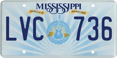 MS license plate LVC736