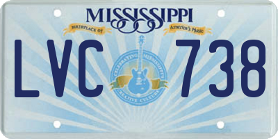MS license plate LVC738
