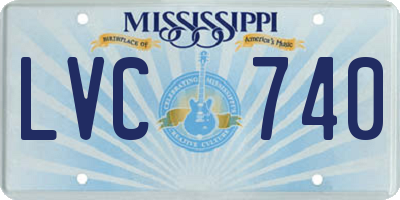MS license plate LVC740