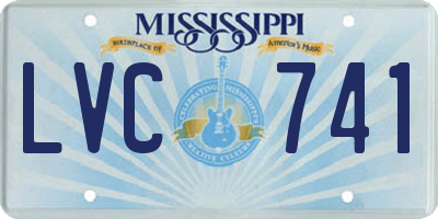 MS license plate LVC741