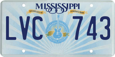 MS license plate LVC743