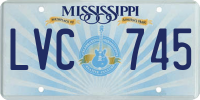 MS license plate LVC745