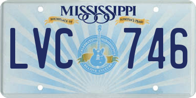 MS license plate LVC746