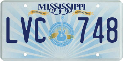 MS license plate LVC748