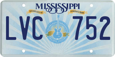 MS license plate LVC752