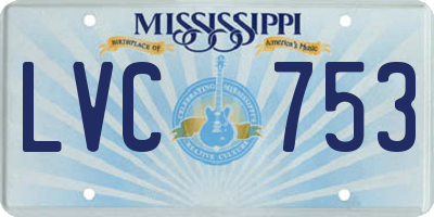 MS license plate LVC753