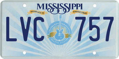 MS license plate LVC757