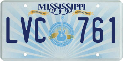 MS license plate LVC761