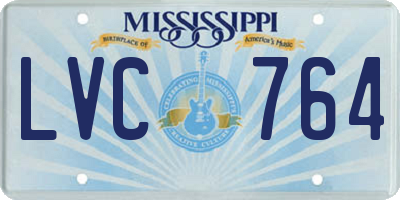 MS license plate LVC764