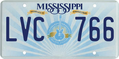 MS license plate LVC766