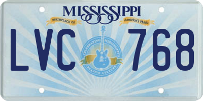 MS license plate LVC768