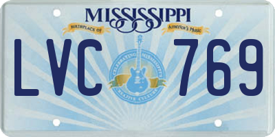 MS license plate LVC769