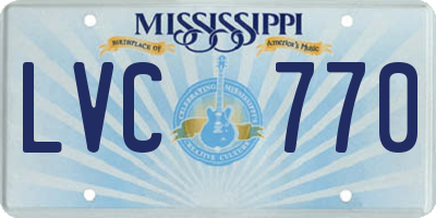 MS license plate LVC770