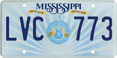 MS license plate LVC773