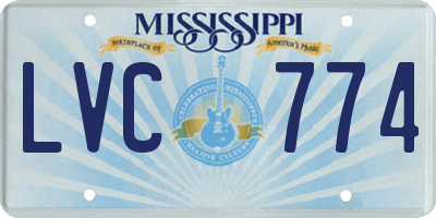 MS license plate LVC774