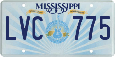 MS license plate LVC775