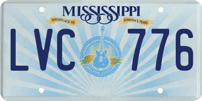 MS license plate LVC776