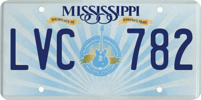MS license plate LVC782