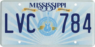 MS license plate LVC784