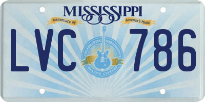 MS license plate LVC786